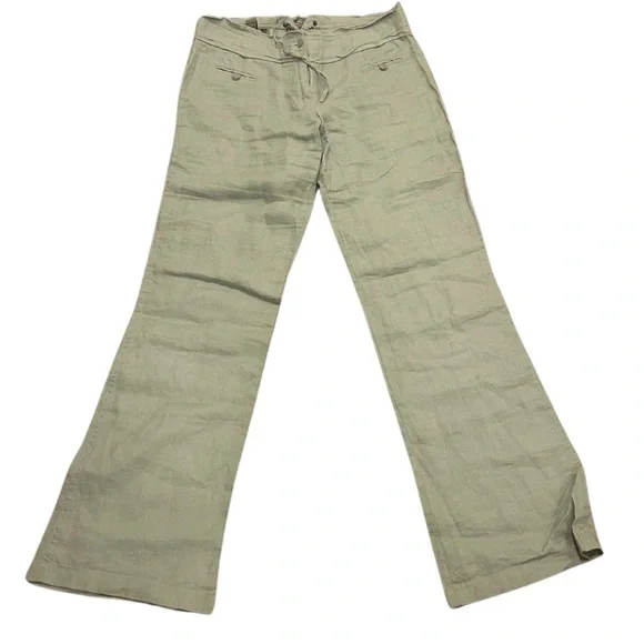 F2i Linen Flowy Wide Leg Flare Pants | Seafoam Green | Size S | Vintage Y2K - Picture 1 of 5